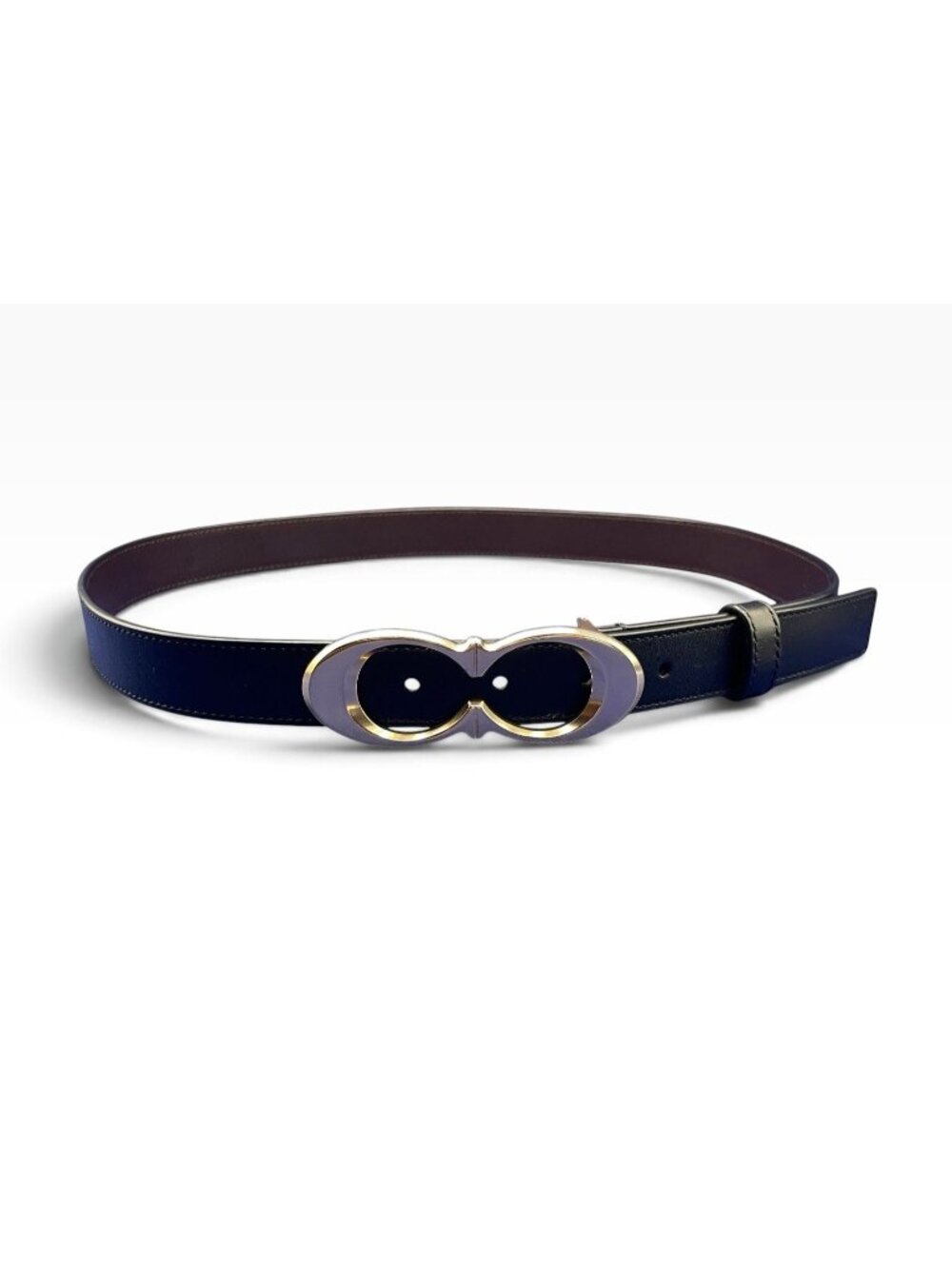 COACH Women's Small Black Leather Belt Gold Tone Signature Buckle